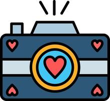 Photo Camera Line Filled Icon vector