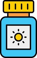 Sun Block Line Filled Icon vector