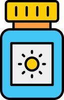 Sun Block Line Filled Icon vector