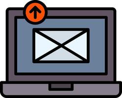 Sending Email Line Filled Icon vector