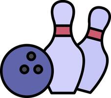 Bowling Line Filled Icon vector