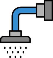 Shower Head Line Filled Icon vector