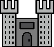 Castle Line Filled Icon vector