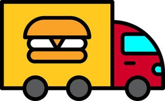 Food Truck Line Filled Icon vector