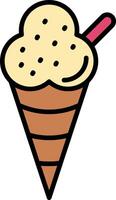 helado línea lleno icono vector