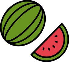 Watermelon Line Filled Icon vector