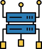Data Structure Line Filled Icon vector