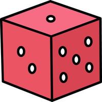 Dice Line Filled Icon vector