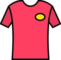 t camisa línea lleno icono vector