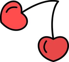 Cherries Line Filled Icon vector
