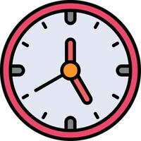 Clock Line Filled Icon vector