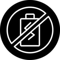 No Battery Glyph Icon vector