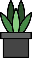 Snake Plant Line Filled Icon vector