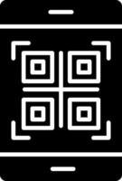 icono de glifo de código qr vector