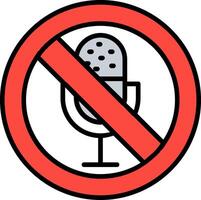 No Microphone Line Filled Icon vector