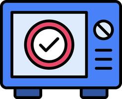 Microwave Line Filled Icon vector