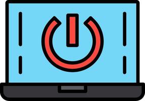 Start Button Line Filled Icon vector
