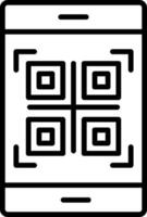 icono lleno de línea de código qr vector