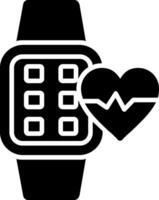 Heart Rate Glyph Icon vector