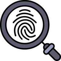 Finger Print Line Filled Icon vector