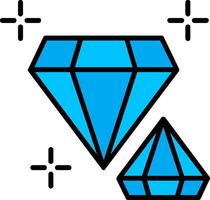 Diamond Line Filled Icon vector