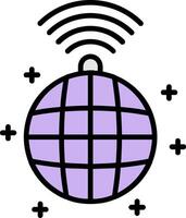 Disco Line Filled Icon vector