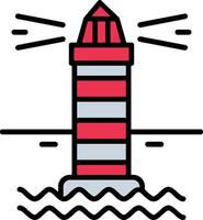 Lighthouse Line Filled Icon vector