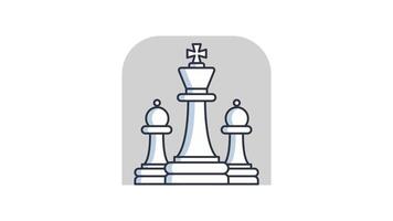 geanimeerd schaak strategie icoon in gekleurde schets stijl, transparant achtergrond video