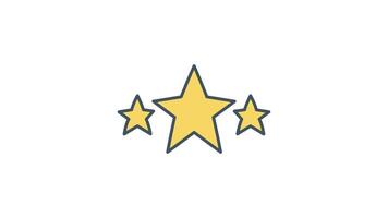 Animated Customer rating icon in Colored Outline Style, transparent background video