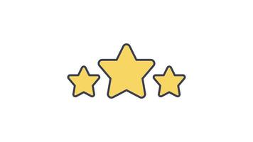 Animated Customer rating icon in Colored Outline Style, transparent background video