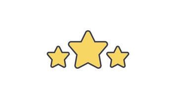 Animated Customer rating icon in Colored Outline Style, transparent background video