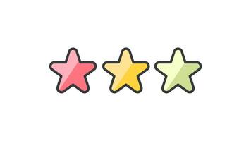 Animated Customer rating icon in Colored Outline Style, transparent background video