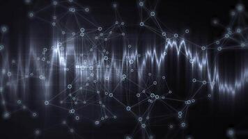 data visualisering bakgrund med rader ansluta till cirkel mörk video