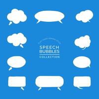 Set of flat hand-drawn style speech bubbles clip art collection vector