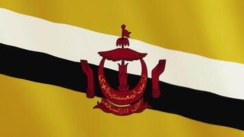 brunei Flagge winken Animation. voll Bildschirm. Symbol von das Land. 4k video