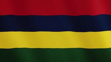 Mauritius flag waving animation. Full Screen. Symbol of the country. 4K video