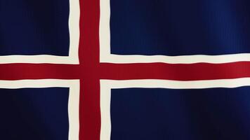 Iceland flag waving animation. Full Screen. Symbol of the country. 4K video