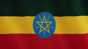 Ethiopia flag waving animation. Full Screen. Symbol of the country. 4K video