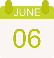 June Flat Icon vector