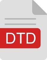 DTD File Format Flat Icon vector