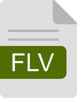 flv archivo formato plano icono vector