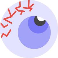 icono plano de globo ocular aterrador vector