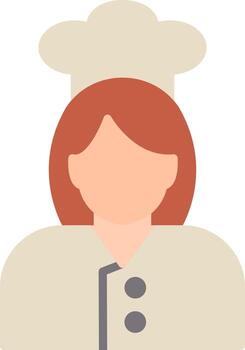 cocinero, plano, icono vector