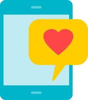 Love Chat Flat Icon vector