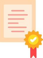 Certificate Flat Icon vector