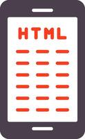 Mobile Coding Flat Icon vector