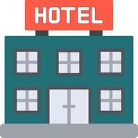 icono plano hotel vector