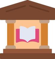 icono de biblioteca plana vector