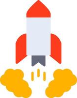 Rocket Launch Flat Icon vector