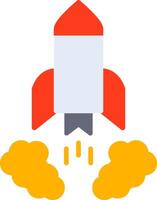 Rocket Launch Flat Icon vector